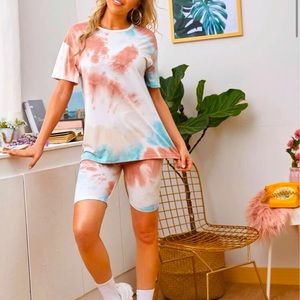SHEIN tee & biker shorts